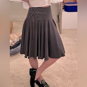 Anthropologie charcoal grey flannel skirt